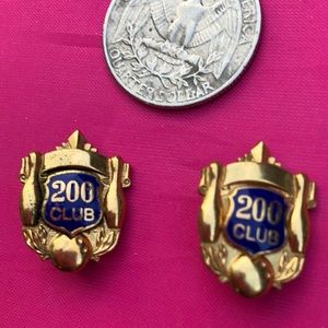 Vintage bowling award pins; “200 club” Art Deco